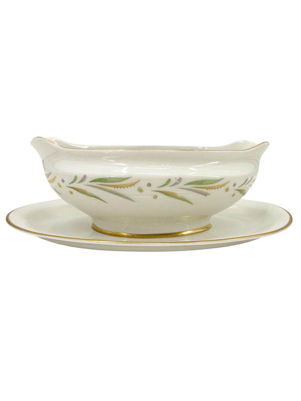 vintage Gravy Boat with Underplate Dish Autumn smooth Royal Jackson fine china